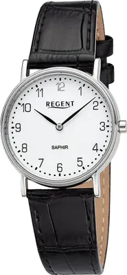 Produktbild von Regent Damen Uhr Leder Armbanduhr Lederarmband Analog schwarz D2URF1429