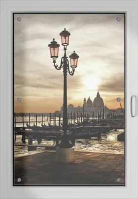 Produktbild von Wallario Lichtschutzbild, Dekorativer Sichtschutz Sonnenschutz 60 x 93 cm mit Motiv: Venedig - Lagune bei Sonnenuntergang - Verdunklung ohne Bohren