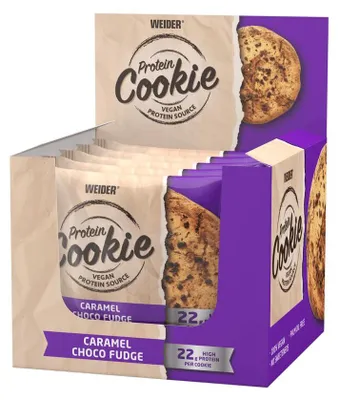 Produktbild von Weider Protein Cookies (12x90g) Caramel Choco Fudge - Funktionelle Lebensmittel - Eiweiß-Snacks