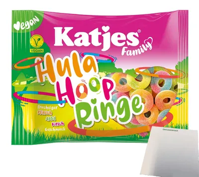 Produktbild von Katjes Family Hula Hoop Ringe (300g Beutel) + usy Block