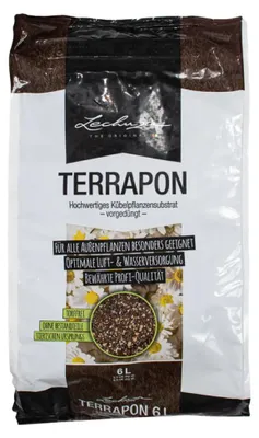 Produktbild von LECHUZA-Pflanzsubstrat TERRAPON 6 Liter | Substrat für alle Außen- und Kübelpflanzen | vorgedüngt und torffrei | 19571