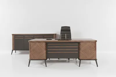 Produktbild von Edles Büro-Set Exklusiver Chefschreibtisch Designer Sideobard 2tlg