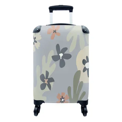Produktbild von MuchoWow® Koffer Handgepäck Trolley Rollkoffer Kleine Reisekoffer mit 4 Rollen - Hintergrund - Blumen - Pastell - Cabin Size < 55x40x23 cm & 55x40x20 cm - Fotokoffer - Kabinenkoffer - Boardgepäck - Reise-Box - Reisekoffer - Reisegepäck - Koffer mit Bild - Trolley für Kinder