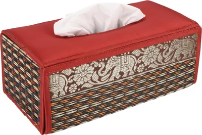 Produktbild von Kosmetiktücher / Servietten Box aus Rattan Napkin Holder, Taschentuchbox - Orange, 10*25*13 cm, Dosen, Boxen & Schatullen