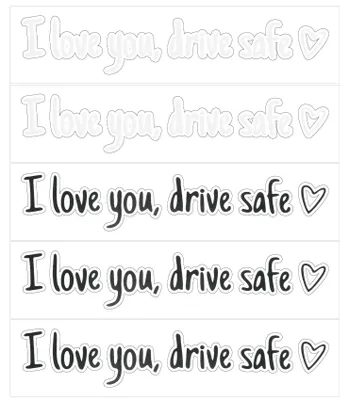 Image de Autocollants "Je t'aime, conduis prudemment" pour voiture et ordinateur portable