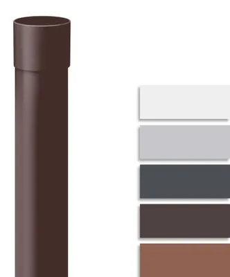 Productafbeelding van INEFA 200 cm regenpijp, kunststof, DN100 (100 mm), donkerbruin. Regenpijp, afvoerbuis, PVC-regenpijp voor dakgoot, plastic, geschikt als vervanging of tijdelijke oplossing. Accessoire voor dakgoten