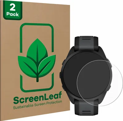 Produktbild von 2x ScreenLeaf Schutzfolie für Garmin Forerunner 165 / 165 Music nachhaltiger Displayschutz Display Schutz Folie Klar Transparent