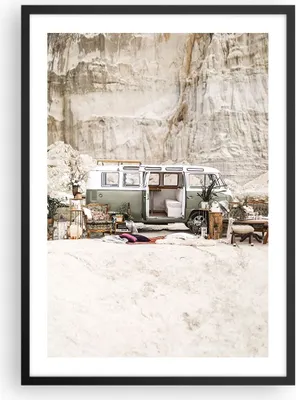 Produktbild von Gerahmtes Poster - Schwarzer Rahmen - Wohnmobil Boho Möbel - 50x70 cm - Wand Bild - Wanddeko - Wandbilder - Kunstposter - Wandposter - Bilderrahmen - Bilder - Kunstdruck - P2BPA50x70-4542