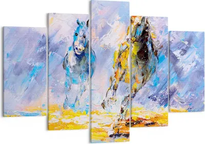 Produktbild von Bild auf Leinwand - Leinwandbild - Pferd Natur Tier - 150x100cm - Wand Bild - Wanddeko - Leinwanddruck - Bilder - Kunstdruck - Wanddekoration - Leinwand bilder - Wandkunst - EA150x100-3434