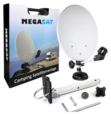 Produktbild von Megasat Camping Satelliten Anlage mit Transportkoffer, Wand+Saugfuss HDTV 4K Antenne