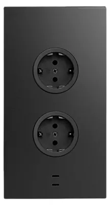 Produktbild von CARESSI Energie-Ecksäule 2ST20/USB SCHWARZ mit 2x USB-C / Mehrfachsteckdose