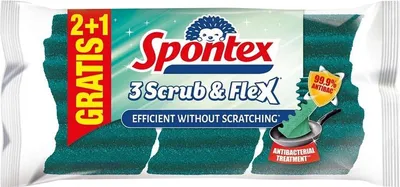 Zdjęcie produktu dla Zmywak kuchenny Spontex Scrub & Flex 3 sztuki