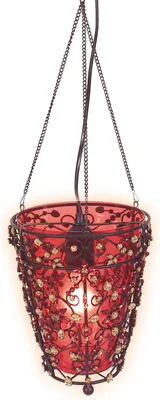 Produktbild von Näve Leuchten Pendelleuchte PERLA mit E27 Pendelleuchte PERLA mit E27 Pendelleuchten - Pendelleuchte "PERLA", Hängelampe aus Metall und Glas in rot, 25 cm hoch, Ø 20 cm, E27-Fassung