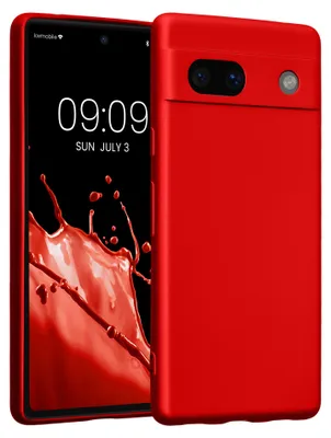 Produktbild von kwmobile Handyhülle für Google Pixel 7a Hülle - weiche Silikon Case metallisch schimmernd - Schutzhülle Cover - Metallic Dunkelrot