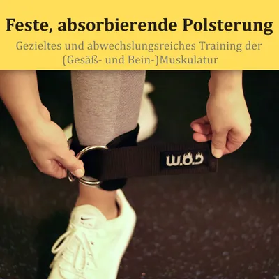 Produktbild von W.O.D Ankle Strap - Fitness Ankle Strap - Schwarz - 1 Stück (mit Tragetasche)