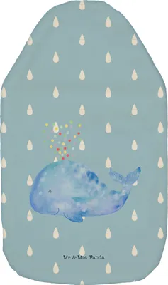 Produktbild von Mr. & Mrs. Panda Wärmekissen Wal Konfetti - Blau Pastell - Geschenk, Trennung, Geburtstag, Wale, wärmebeutel, Wärmflasche mit Bezug, Motivation, Abnehmen, Plüsch, Meer