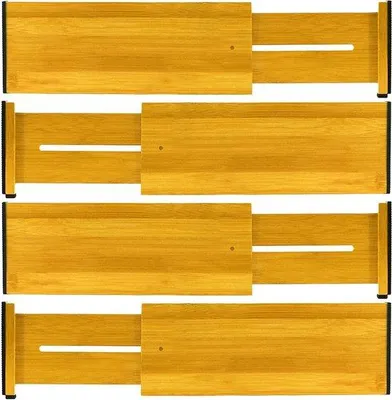 Zdjęcie produktu dla Regulowany organizer do bagażnika z bambusa, 43–56 cm, kolor naturalny
