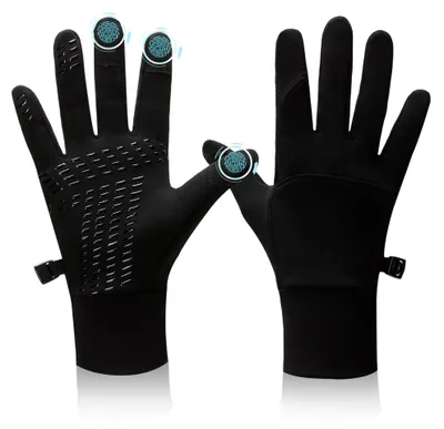 Produktbild von Winter Laufhandschuhe - Winddicht, Touchscreen, Warm und Wasserabweisend für Aktive Sportarten