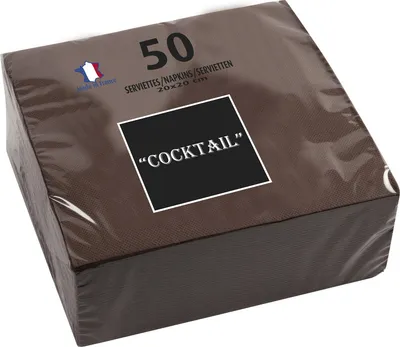 Produktbild von PROnappe Cocktail-Servietten 200 x 200 mm schokobraun 50 Stück