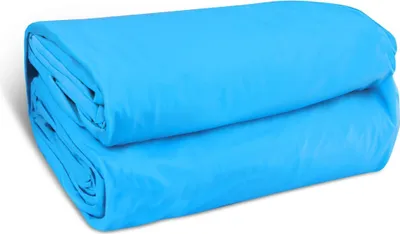 A folded blue tarp or liner is shown on a white background.