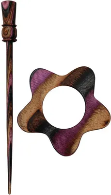 Productafbeelding van Breiwerksluiting - Sjaalpin - Afwerken kleding - Gepolijst hout - 22 x 1 x 112 cm - Garnet