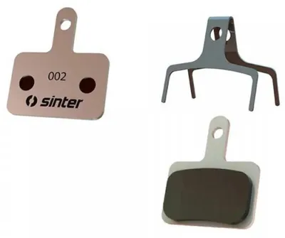 Imagen del producto de Pastillas de freno de disco sinterizadas, modelo 002, Shimano B, orgánicas, estándar para mountain bike, color rojo, juego