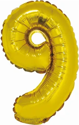 Zdjęcie produktu dla Balon Foliowy Cyfra 9 Złota 35Cm. Urodziny