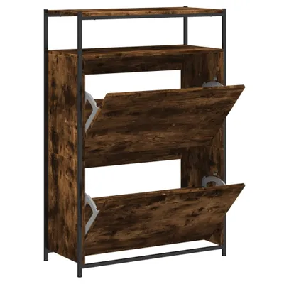 Zdjęcie produktu dla vidaXL Szafka na buty dąb wędzony 75x34x112 cm materiał drewnopochodny