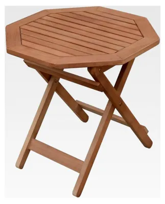 Produktbild von Beistelltisch aus Eukalyptus geölt - 50x50cm - Klapptisch für den Garten