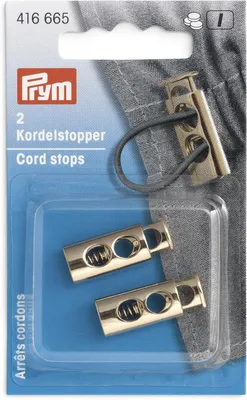 Produktbild von Kordelstopper 2-Loch New Gold, 9,7 x 26 mm