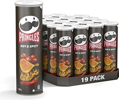 Produktbild von Pringles Hot & Spicy | Scharfe Chips | 19er Vorratspackung (19 x 185g)