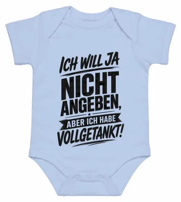 Imagen del producto de No quiero presumir, pero tengo un body para bebé de la marca Statement, con un diseño sarcástico, color azul claro, talla 6/12 meses