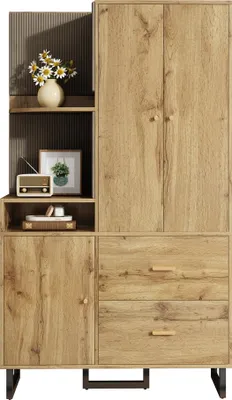 Produktbild von Sweiko Kompaktgarderoben,Flurgarderobe,Dielenschrank Wandschrank Regal Diele & Flur Kleiderschrank mit gepolsterten Paneelen Schuhschrank, (BxHxT): 110x186x38 cm