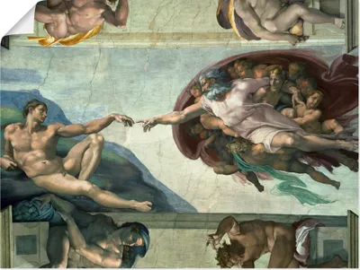 Produktbild von Michelangelo: Sixtinische Kapelle: Die Erschaffung des Adam. 1510, Produkt:Poster, Größe:45x60 cm / Poster