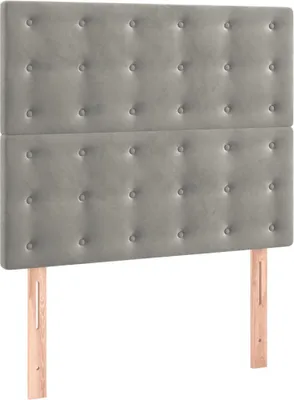 Produktbild von vidaXL Kopfteil Hellgrau 90x5x118/128 cm Samt