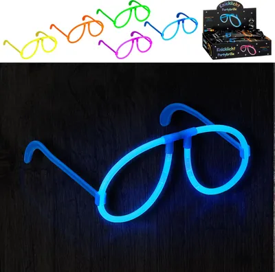 Produktbild von Partybrille Knicklicht 24er Set Brille Neonbrille Leuchtbrille 5 Farben Bügelbrille Partygag