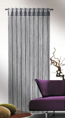 Produktbild von Fransenstore mit Stangendurchzug von Albani: Größe (HxB): 245x90cm Farbe: Dunkelgrau