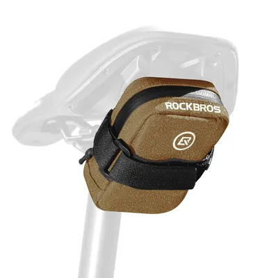 Image de ROCKBROS Sacoche de selle de vélo Mini Sacoche de vélo portable pour outils 0,35L Marron