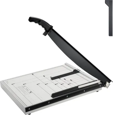 Produktbild von Papierschneider Hebelschneider, 457,2 mm Max. Schnittbreite Manuelle Papierschneidemaschine, 15 Blätter Kapazität, mit Schutzschiene / Klingenarretierung für Karton / Pappe, Papierschneider