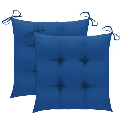 Image de vidaXL Chaise à bascule avec coussin bleu en teck massif