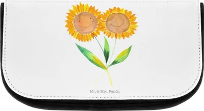 Produktbild von Mr. & Mrs. Panda Organizer Blume Sonnenblume - Weiß - Geschenk, Lieblingsmensch, Waschbeutel, Make-up, Vertrauen, Zusammen, Schminktasche, kulturtäschchen, Kulturbeutel