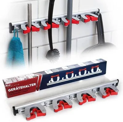 Produktbild von Gartenwerkzeug-Wandhalter - 4 Halter und 5 Haken