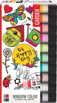 Produktbild von Marabu Window Color Set "Garden" 10 x 25 ml