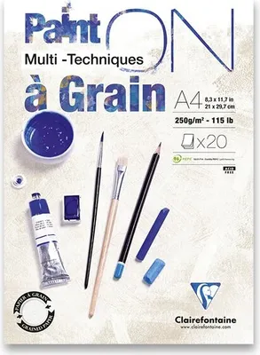 Obrázok produktu pre Clairefontaine 975049C Clairefontaine PAINT'ON à Grain podložka na kreslenie, DIN A4