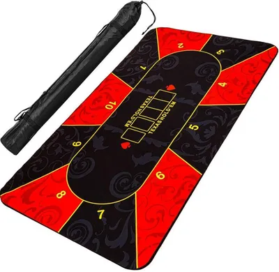 Obrázek produktu pro Skládací pokerová podložka, červená/černá, 160 x 80 cm