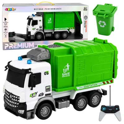 Produktbild von Kommunalfahrzeug, ferngesteuerter Müllwagen, RC-Container mit Beleuchtung, im Maßstab 1:14
