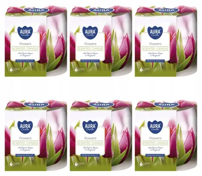Produktbild von BISPOL AURA Duftkerze im Glas Tulpen, 6 Stück