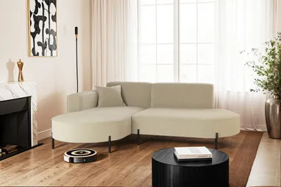 Produktbild von Kaiser Möbel Ecksofa, Sofa L-Form Designer Modena Rein stoff Quelle Beige Links