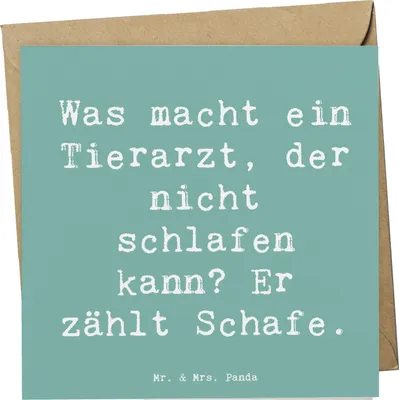 Produktbild von Mr. & Mrs. Panda Grußkarte Spruch Tierarzt Schafzählen - Meeresbrise - Geschenk, für Tierärzte, Behandlung, Beruf, anlasskarte, Klappkarte, faltkarte, Glückwunschkarte