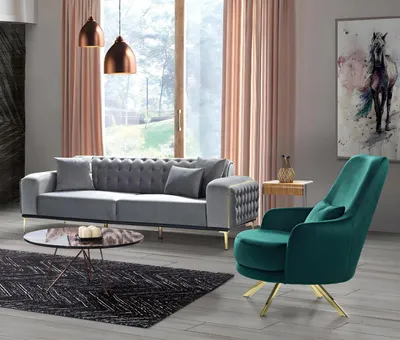 Produktbild von Lounge Luxus Sessel Polster Stühle Wohnzimmer Moderner Design Lounge Club Neu